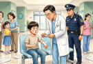 While playing at the park, my best friend’s son fell and broke his arm, so I rushed him to the ER. Just as I paid the hospital bill, the police handcuffed me. “You’re under arrest for child abuse.” My friend stood there sobbing, swearing she saw me deliberately push her son. I was completely frozen—until the doctor carried the boy out. Trembling, the little boy gripped the doctor’s coat, looked at the police, and whispered: “Officer… please take off my undershirt.”